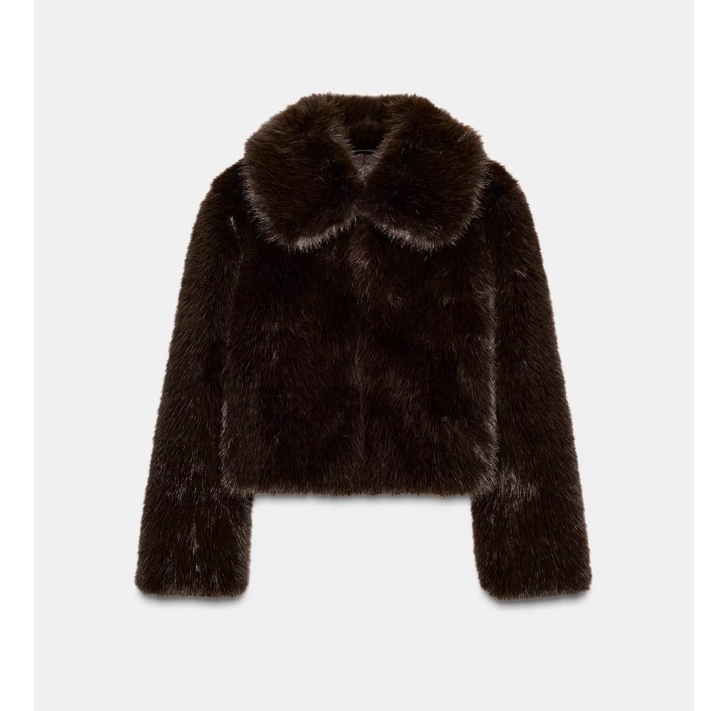 Women's Faux Fur Puffer Jacket - Dark Brown
Zara